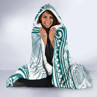 Cyan Polynesia Hooded Blanket Polynesian Turtle Shark Tattoo Tropical Vintage LT14 - Polynesian Pride