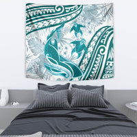Cyan Polynesia Tapestry Polynesian Turtle Shark Tattoo Tropical Vintage LT14 - Polynesian Pride