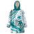 Cyan Polynesia Wearable Blanket Hoodie Polynesian Turtle Shark Tattoo Tropical Vintage LT14 One Size Cyan - Polynesian Pride