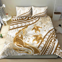 Gold Polynesia Bedding Set Polynesian Turtle Shark Tattoo Tropical Vintage LT14 - Polynesian Pride