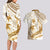 Gold Polynesia Couples Matching Long Sleeve Bodycon Dress and Hawaiian Shirt Polynesian Turtle Shark Tattoo Tropical Vintage LT14 - Polynesian Pride