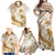 Gold Polynesia Family Matching Off Shoulder Maxi Dress and Hawaiian Shirt Polynesian Turtle Shark Tattoo Tropical Vintage LT14 - Polynesian Pride