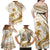 Gold Polynesia Family Matching Off Shoulder Maxi Dress and Hawaiian Shirt Polynesian Turtle Shark Tattoo Tropical Vintage LT14 - Polynesian Pride