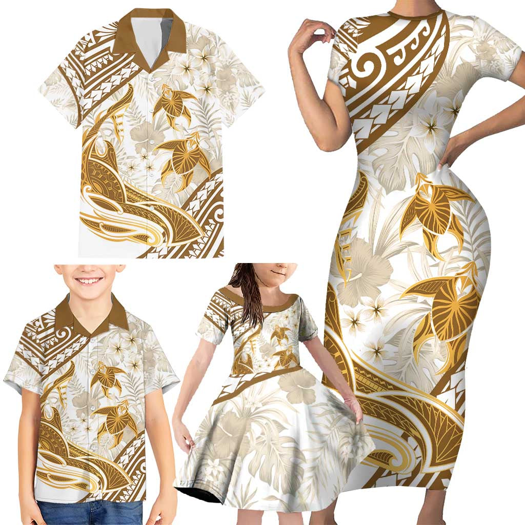 Gold Polynesian Family Matching Outfits - Turtle Shark Tattoo Design