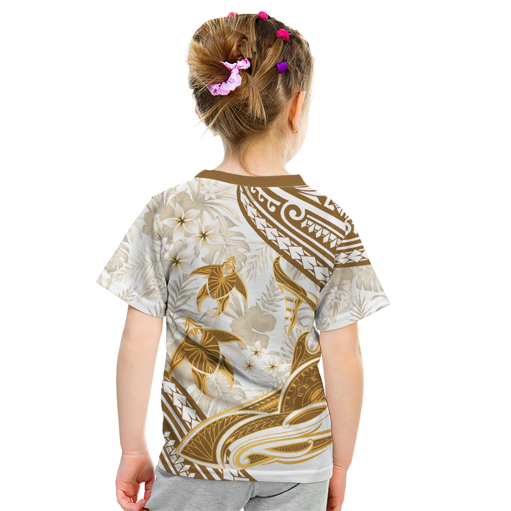 Gold Polynesia Kid T Shirt Polynesian Turtle Shark Tattoo Tropical Vintage LT14 - Polynesian Pride