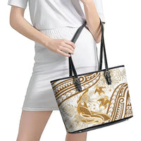 Gold Polynesia Leather Tote Bag Polynesian Turtle Shark Tattoo Tropical Vintage LT14 - Polynesian Pride