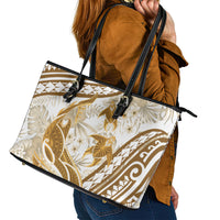 Gold Polynesia Leather Tote Bag Polynesian Turtle Shark Tattoo Tropical Vintage LT14 - Polynesian Pride