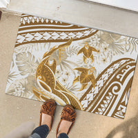 Gold Polynesia Rubber Doormat Polynesian Turtle Shark Tattoo Tropical Vintage LT14 - Polynesian Pride