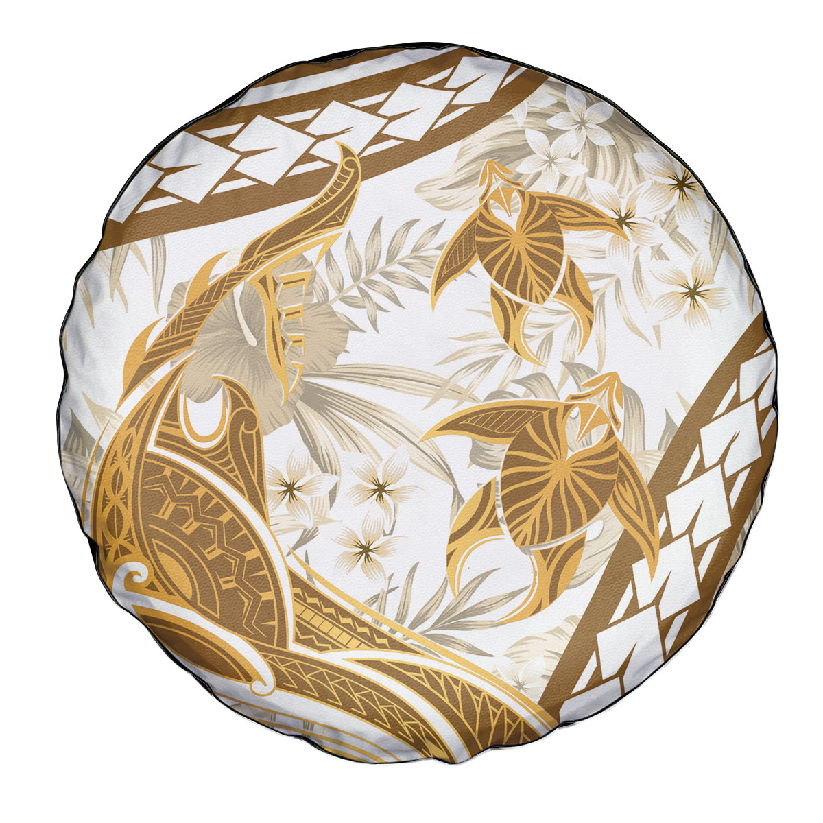 Gold Polynesia Spare Tire Cover Polynesian Turtle Shark Tattoo Tropical Vintage LT14 - Polynesian Pride