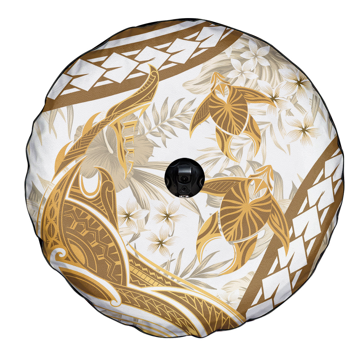 Gold Polynesia Spare Tire Cover Polynesian Turtle Shark Tattoo Tropical Vintage LT14 - Polynesian Pride