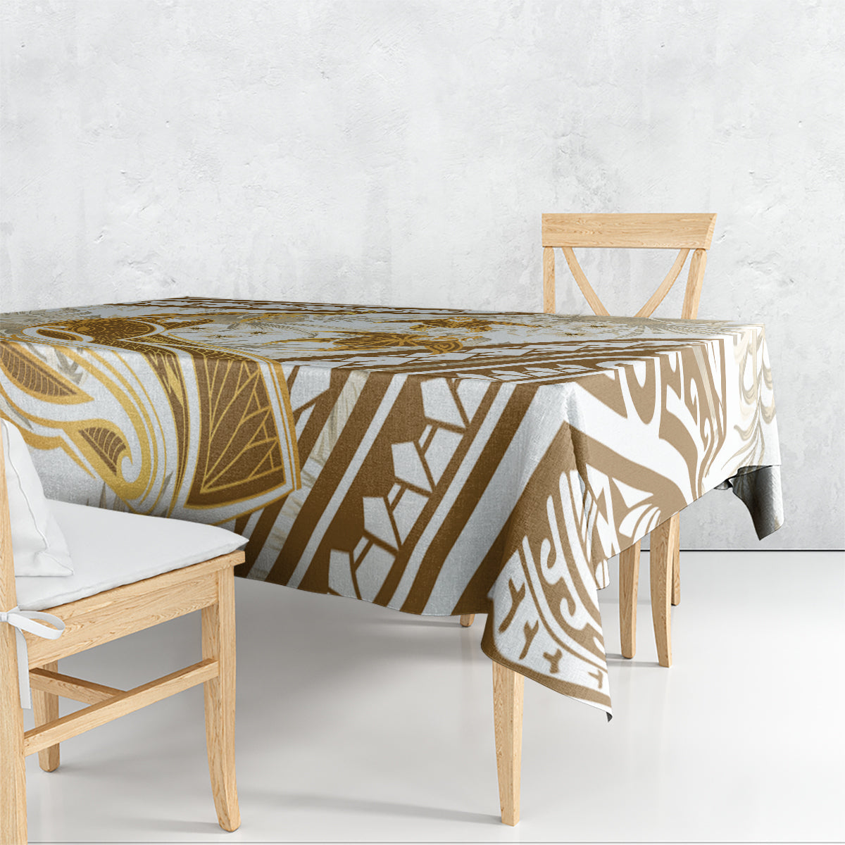 Gold Polynesia Tablecloth Polynesian Turtle Shark Tattoo Tropical Vintage LT14 - Polynesian Pride