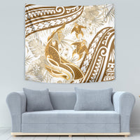 Gold Polynesia Tapestry Polynesian Turtle Shark Tattoo Tropical Vintage LT14 - Polynesian Pride
