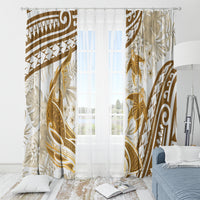 Gold Polynesia Window Curtain Polynesian Turtle Shark Tattoo Tropical Vintage LT14 - Polynesian Pride
