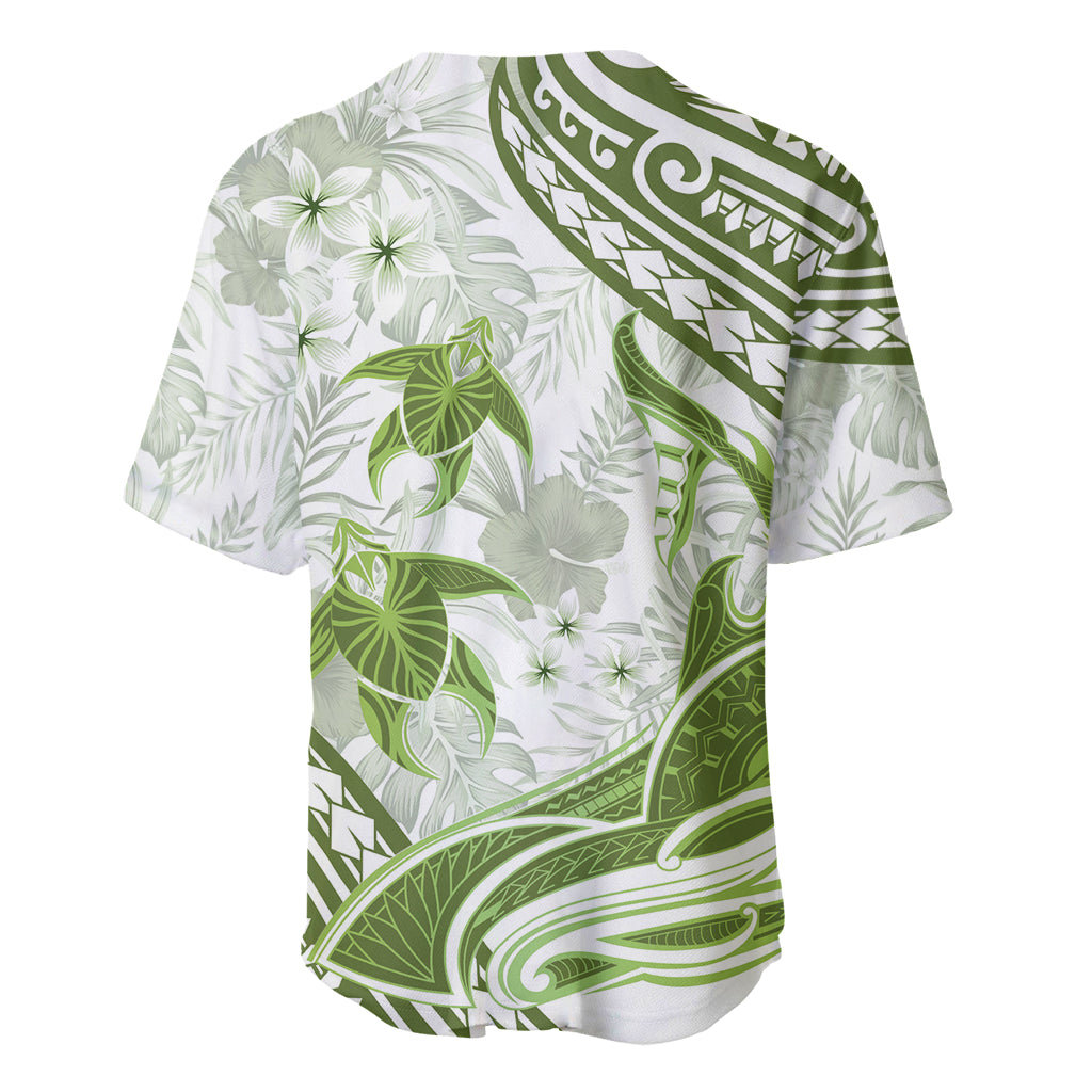 Lime Green Polynesia Baseball Jersey Polynesian Turtle Shark Tattoo Tropical Vintage LT14 - Polynesian Pride