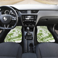 Lime Green Polynesia Car Mats Polynesian Turtle Shark Tattoo Tropical Vintage LT14 Set 2pcs - Front Lime Green - Polynesian Pride