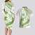 Lime Green Polynesia Couples Matching Long Sleeve Bodycon Dress and Hawaiian Shirt Polynesian Turtle Shark Tattoo Tropical Vintage LT14 - Polynesian Pride