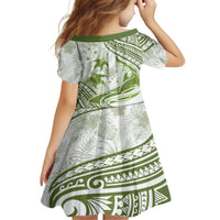Lime Green Polynesia Family Matching Off Shoulder Long Sleeve Dress and Hawaiian Shirt Polynesian Turtle Shark Tattoo Tropical Vintage LT14 - Polynesian Pride
