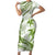 Lime Green Polynesia Family Matching Short Sleeve Bodycon Dress and Hawaiian Shirt Polynesian Turtle Shark Tattoo Tropical Vintage LT14 Mom's Dress Lime Green - Polynesian Pride