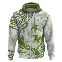 Lime Green Polynesia Hoodie Polynesian Turtle Shark Tattoo Tropical Vintage LT14 Zip Hoodie Lime Green - Polynesian Pride