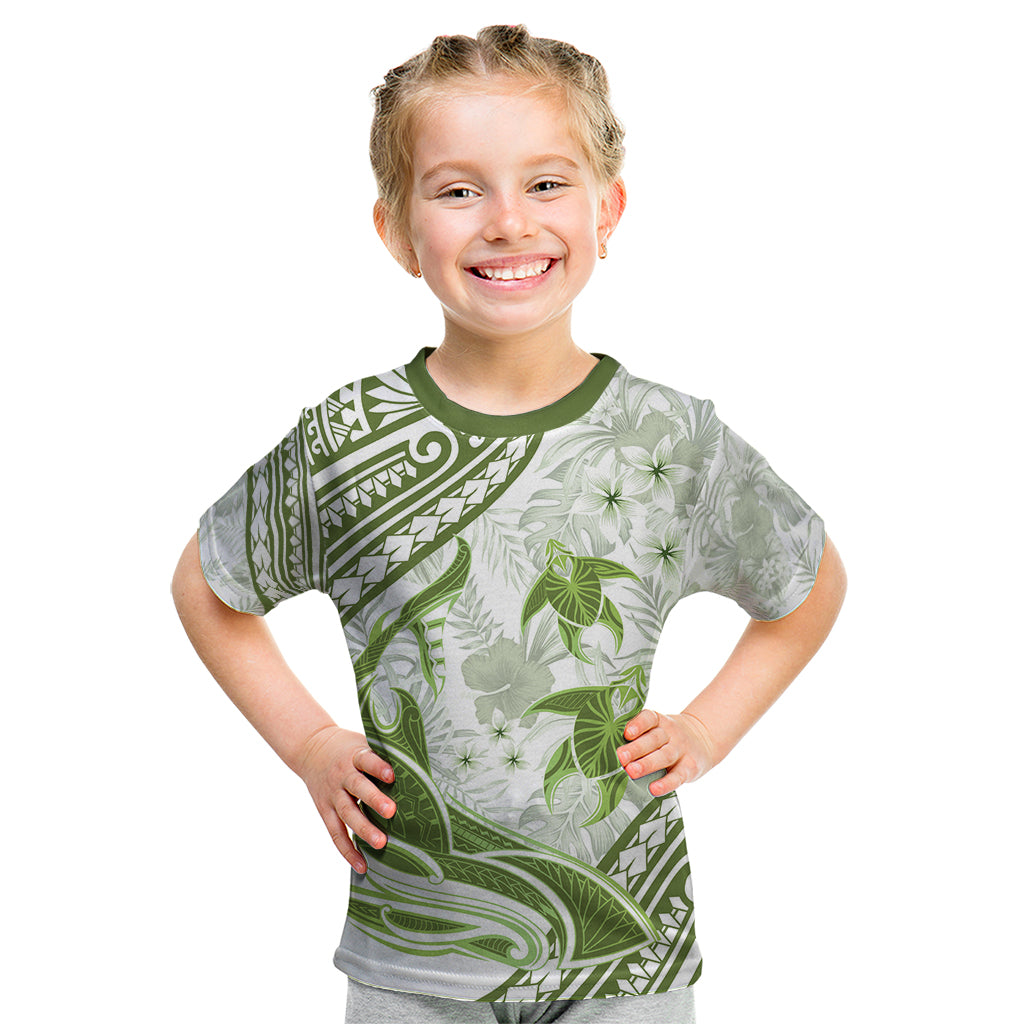 Lime Green Polynesia Kid T Shirt Polynesian Turtle Shark Tattoo Tropical Vintage LT14 Lime Green - Polynesian Pride