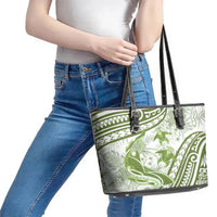 Lime Green Polynesia Leather Tote Bag Polynesian Turtle Shark Tattoo Tropical Vintage LT14 - Polynesian Pride