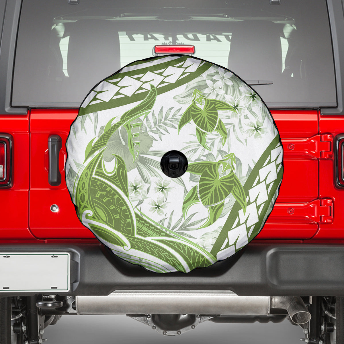 Lime Green Polynesia Spare Tire Cover Polynesian Turtle Shark Tattoo Tropical Vintage LT14 - Polynesian Pride