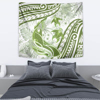 Lime Green Polynesia Tapestry Polynesian Turtle Shark Tattoo Tropical Vintage