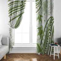 Lime Green Polynesia Window Curtain Polynesian Turtle Shark Tattoo Tropical Vintage LT14 - Polynesian Pride