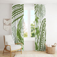 Lime Green Polynesia Window Curtain Polynesian Turtle Shark Tattoo Tropical Vintage LT14 - Polynesian Pride