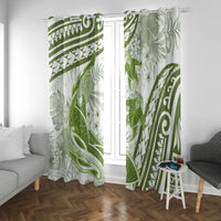 Lime Green Polynesia Window Curtain Polynesian Turtle Shark Tattoo Tropical Vintage LT14 With Grommets Lime Green - Polynesian Pride