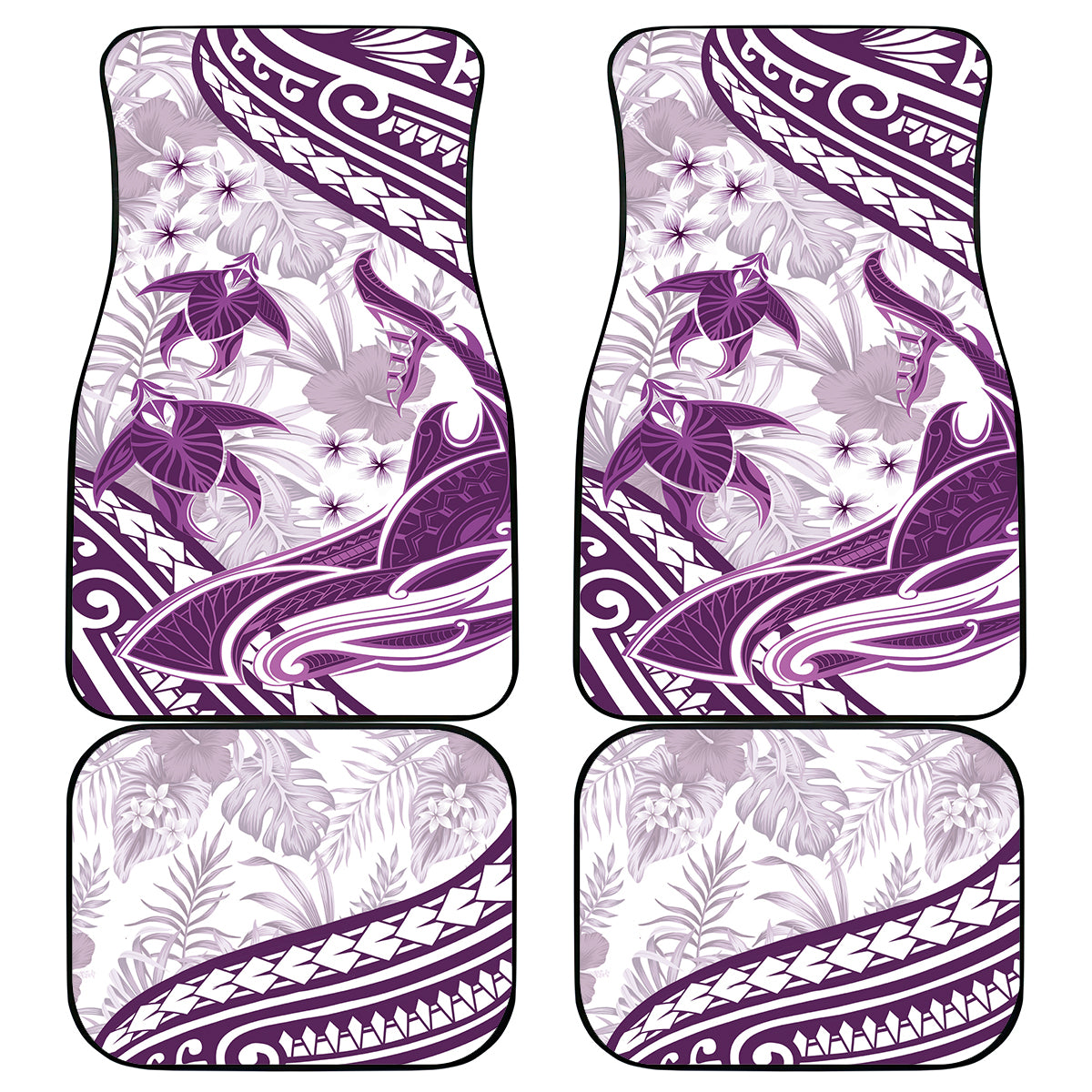Purple Polynesia Car Mats Polynesian Turtle Shark Tattoo Tropical Vintage LT14 - Polynesian Pride