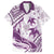 Purple Polynesia Family Matching Long Sleeve Bodycon Dress and Hawaiian Shirt Polynesian Turtle Shark Tattoo Tropical Vintage LT14 Dad's Shirt - Short Sleeve Purple - Polynesian Pride