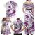 Purple Polynesia Family Matching Off Shoulder Maxi Dress and Hawaiian Shirt Polynesian Turtle Shark Tattoo Tropical Vintage LT14 - Polynesian Pride