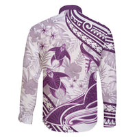 Purple Polynesia Family Matching Short Sleeve Bodycon Dress and Hawaiian Shirt Polynesian Turtle Shark Tattoo Tropical Vintage LT14 - Polynesian Pride