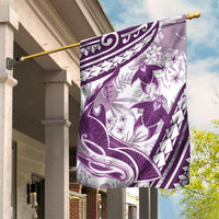 Purple Polynesia Garden Flag Polynesian Turtle Shark Tattoo Tropical Vintage LT14 House Flag Purple - Polynesian Pride