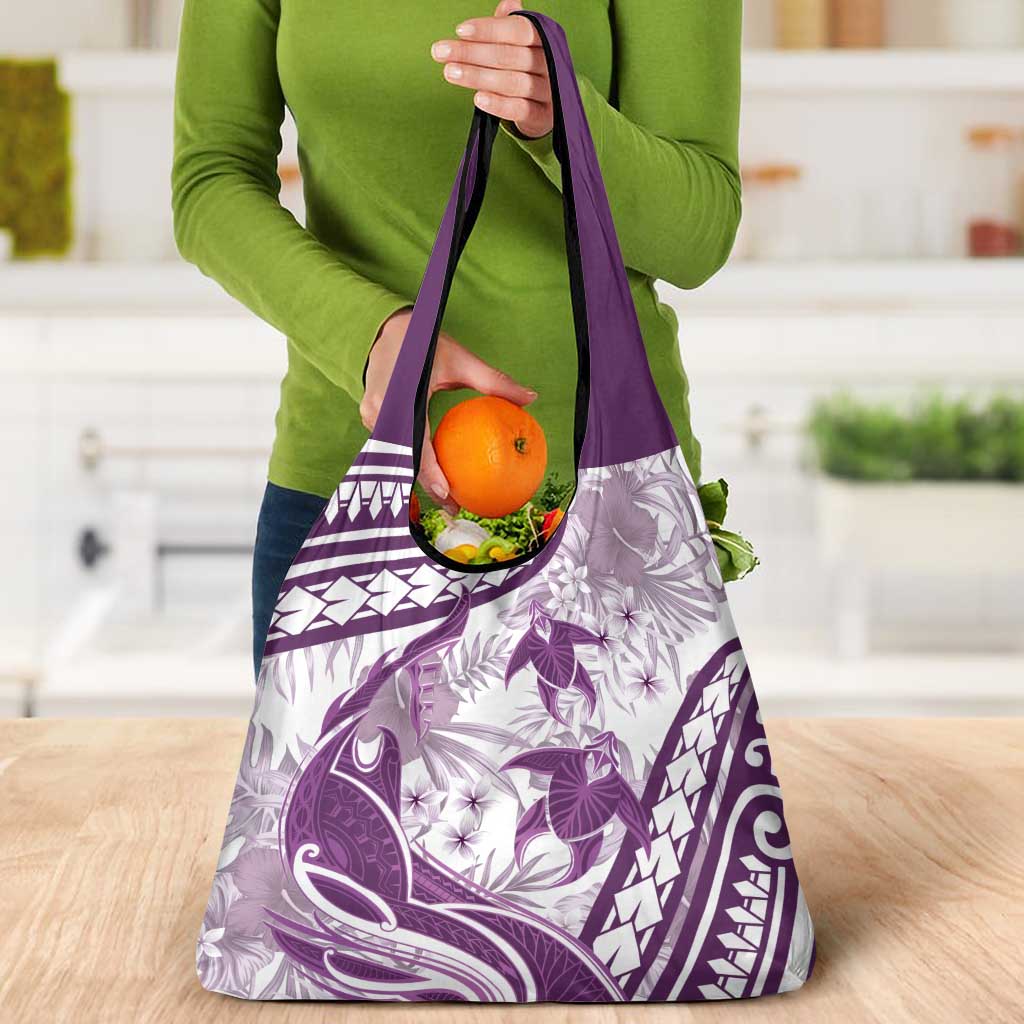 Purple Polynesia Grocery Bag Polynesian Turtle Shark Tattoo Tropical Vintage LT14 - Polynesian Pride