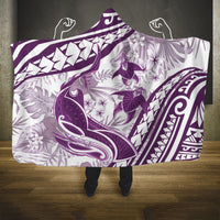 Purple Polynesia Hooded Blanket Polynesian Turtle Shark Tattoo Tropical Vintage LT14 One Size Purple - Polynesian Pride