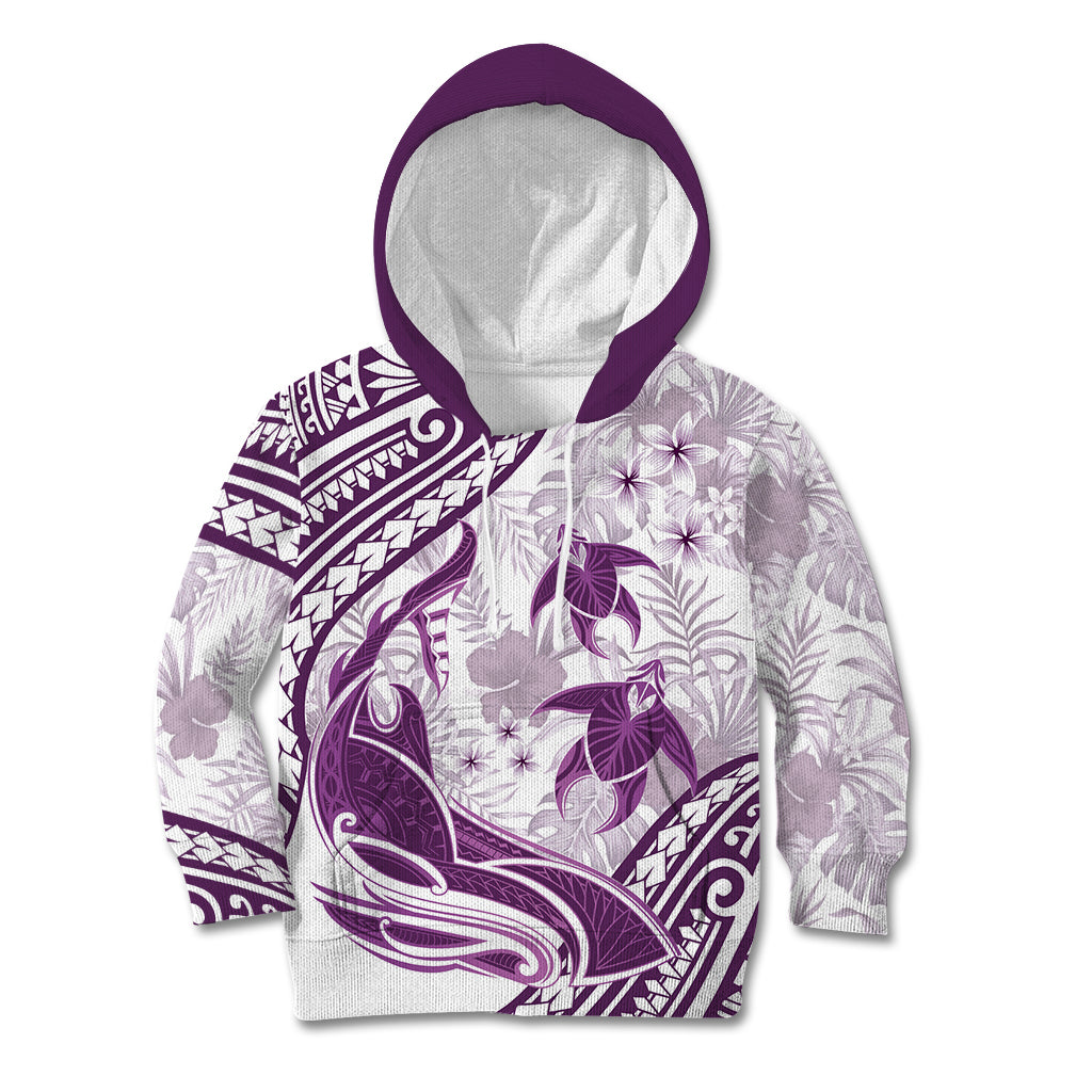 Purple Polynesia Kid Hoodie Polynesian Turtle Shark Tattoo Tropical Vintage LT14 Hoodie Purple - Polynesian Pride