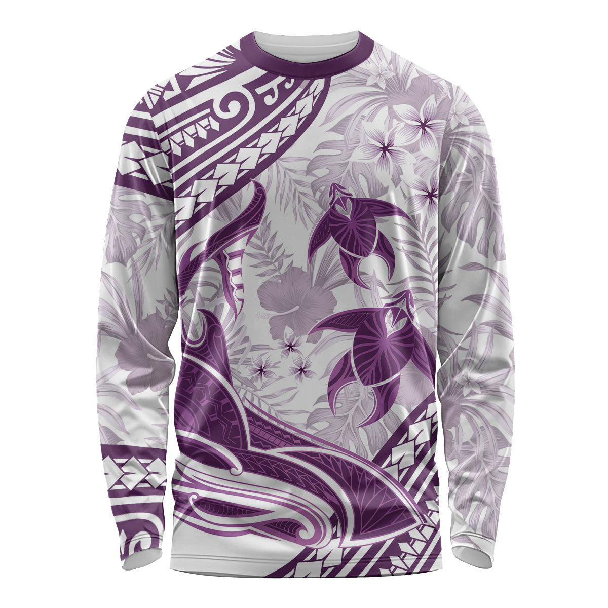 Purple Polynesia Long Sleeve Shirt Polynesian Turtle Shark Tattoo Tropical Vintage LT14 Unisex Purple - Polynesian Pride