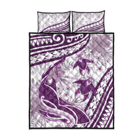 Purple Polynesia Quilt Bed Set Polynesian Turtle Shark Tattoo Tropical Vintage LT14 - Polynesian Pride