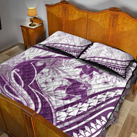 Purple Polynesia Quilt Bed Set Polynesian Turtle Shark Tattoo Tropical Vintage LT14 - Polynesian Pride