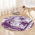 Purple Polynesia Round Carpet Polynesian Turtle Shark Tattoo Tropical Vintage