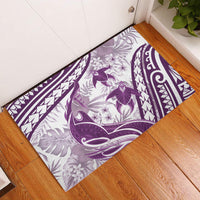 Purple Polynesia Rubber Doormat Polynesian Turtle Shark Tattoo Tropical Vintage LT14 Purple - Polynesian Pride