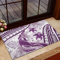 Purple Polynesia Rubber Doormat Polynesian Turtle Shark Tattoo Tropical Vintage LT14 - Polynesian Pride