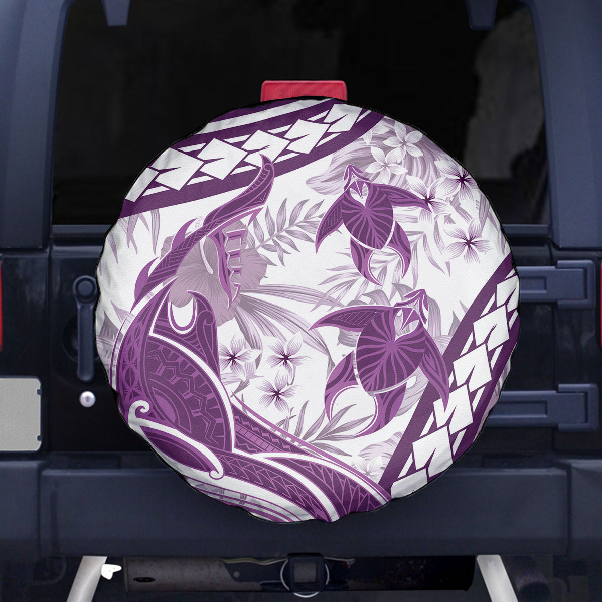 Purple Polynesia Spare Tire Cover Polynesian Turtle Shark Tattoo Tropical Vintage LT14 - Polynesian Pride