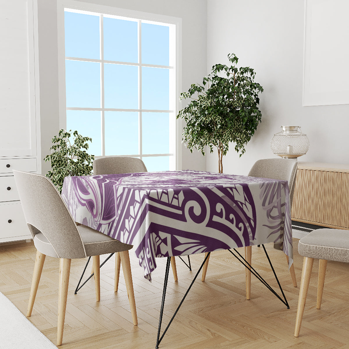 Purple Polynesia Tablecloth Polynesian Turtle Shark Tattoo Tropical Vintage LT14 - Polynesian Pride