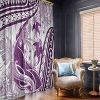 Purple Polynesia Window Curtain Polynesian Turtle Shark Tattoo Tropical Vintage LT14 - Polynesian Pride