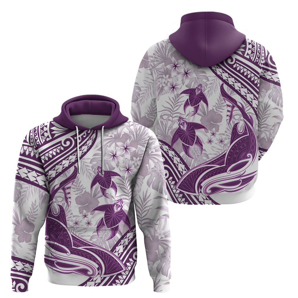 Purple Polynesia Zip Hoodie Polynesian Turtle Shark Tattoo Tropical Vintage LT14 - Polynesian Pride