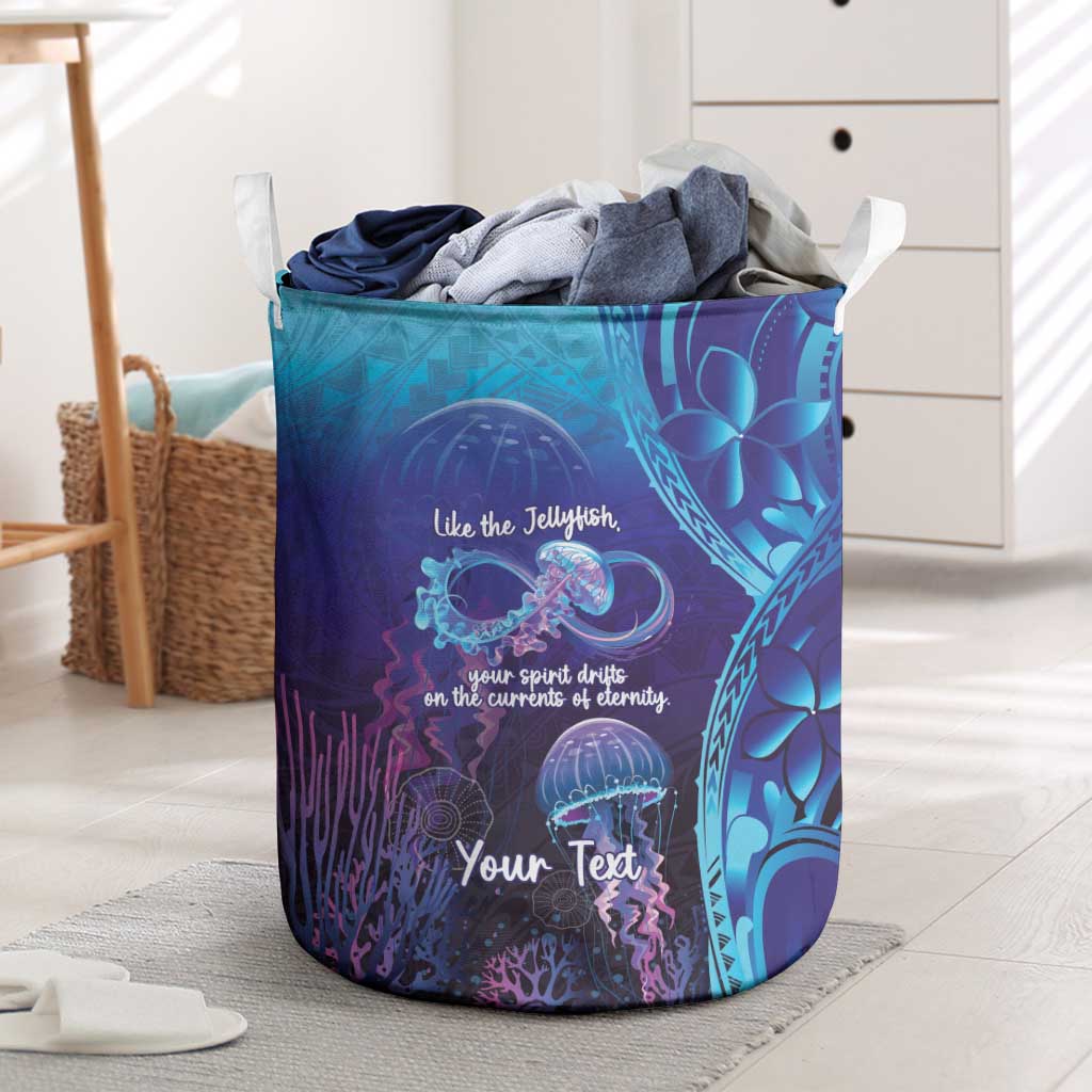 Polynesia Jellyfish Memorial Personalised Laundry Basket Infinity Jellies Polynesian Pattern LT14 Purple - Polynesian Pride