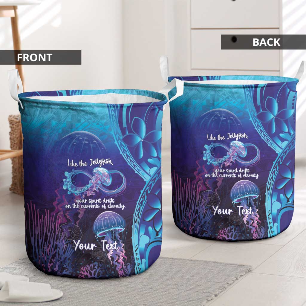 Polynesia Jellyfish Memorial Personalised Laundry Basket Infinity Jellies Polynesian Pattern LT14 - Polynesian Pride